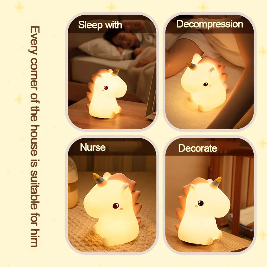Luz de noche con brillo de unicornio